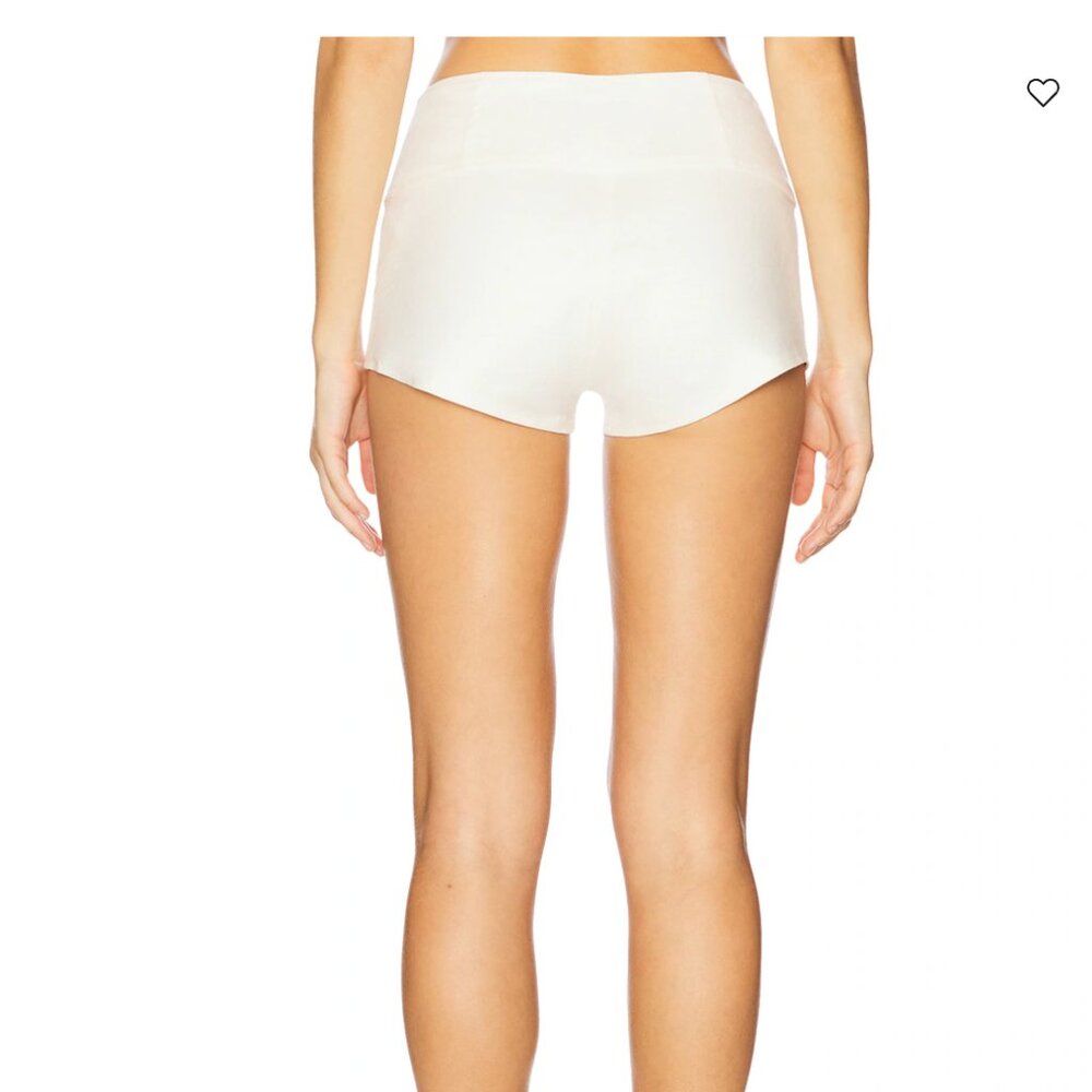 Cult Gaia Denny Linen Micro Mini Shorts (Off White, 0) - Picture 3 of 8